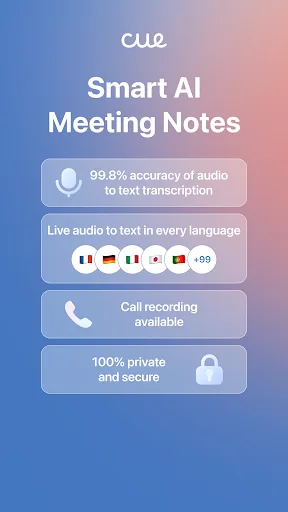 Cue - Smart AI Meeting Notes screenshot 1