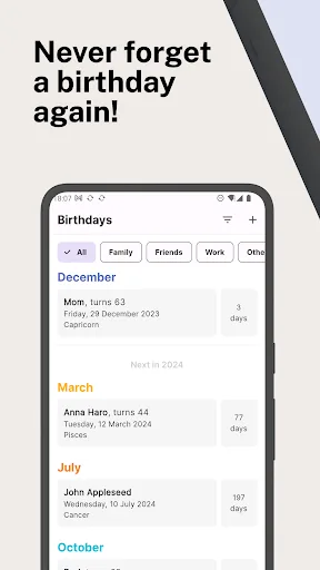 Birthday Reminder Widget screenshot 1
