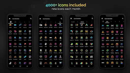 Retro Mode - Icon Pack (Neon) screenshot 2