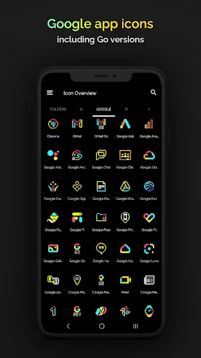 Retro Mode - Icon Pack (Neon) screenshot 3