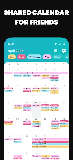 Howbout: shared calendar screenshot 1