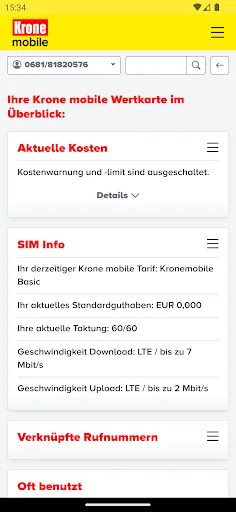 Krone mobile Tarif screenshot 1