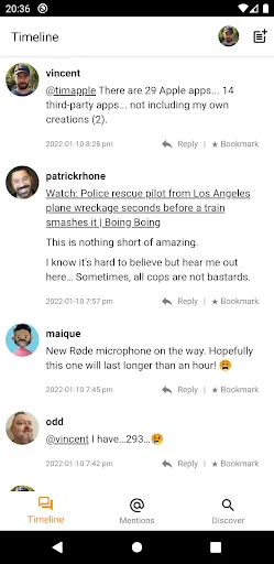 Micro.blog screenshot 1