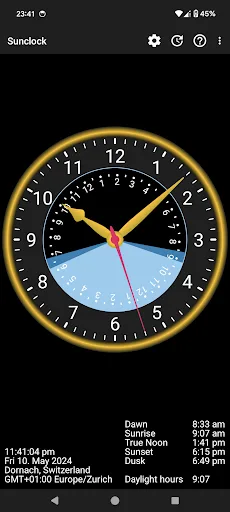 Sunclock: Sunrise Sunset Moon screenshot 1