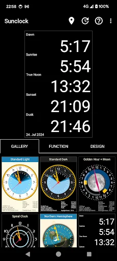 Sunclock: Sunrise Sunset Moon screenshot 4
