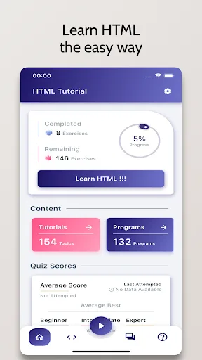 Learn HTML - OnePercent screenshot 1