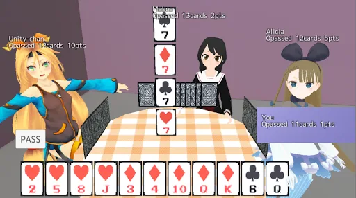 Sevens card game screenshot 2