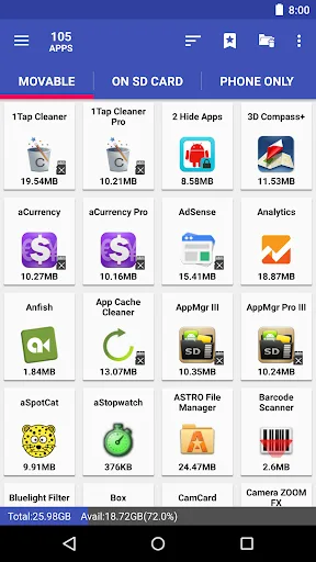 AppMgr Pro III (App 2 SD) screenshot 1