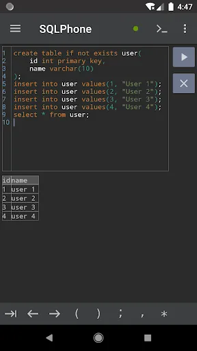 SQLPhone : SQL Interpreter screenshot 1