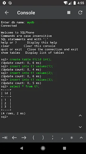 SQLPhone : SQL Interpreter screenshot 5