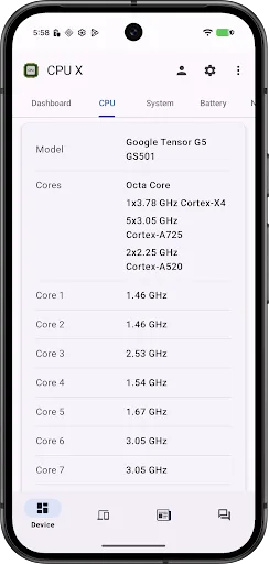 CPU X - Device & System info screenshot 2