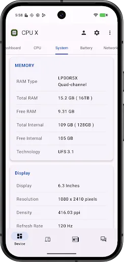 CPU X - Device & System info screenshot 3