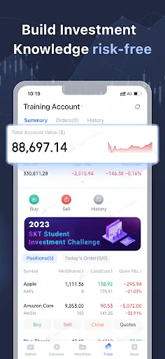 Stock simulator: Paper trading screenshot 1