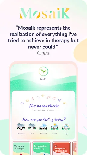 Mosaik: CBT therapy journal screenshot 1