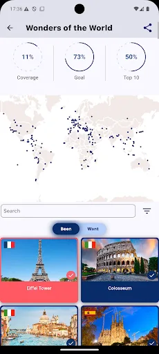Visited: Travel Map with Lists screenshot 2