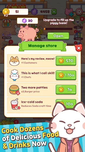 Meow Meow Cafe: Idle food Bar screenshot 5