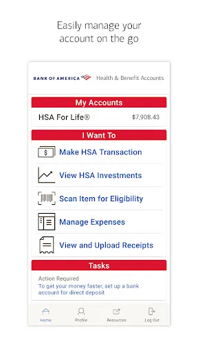 MyHealth BofA screenshot 1