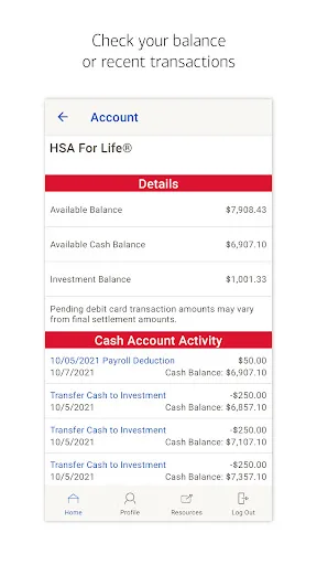 MyHealth BofA screenshot 2