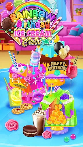 Rainbow Glitter Birthday Cakes screenshot 1