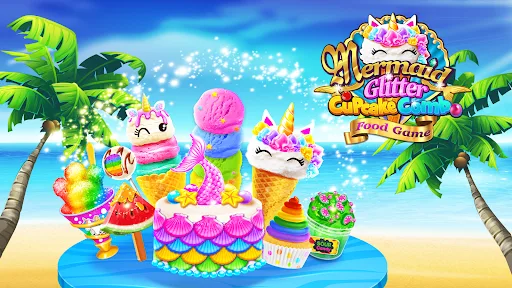 Mermaid Glitter Cupcake Chef screenshot 1