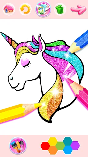 Rainbow Glitter Coloring Book screenshot 1