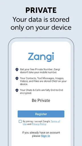 Zangi Private Messenger screenshot 1