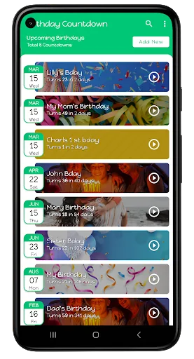 Birthday Countdown App screenshot 1