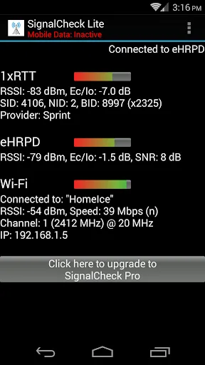 SignalCheck Lite screenshot 1
