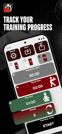 Boxing timer (stopwatch) screenshot 1