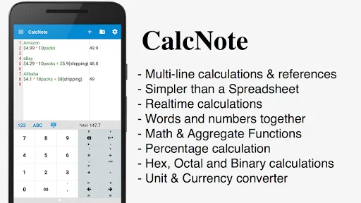 CalcNote Pro - Math Calculator screenshot 1