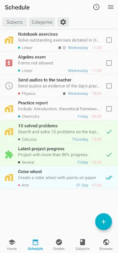 Student planner screenshot 2