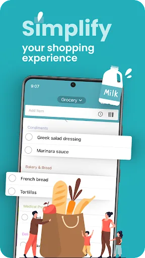 Grocery List App - Out of Milk screenshot 1
