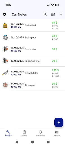 Car service tracker screenshot 1