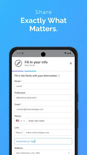 ClickCard - Business Card App screenshot 3