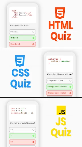 Html, CSS, JavaScript Quiz screenshot 1