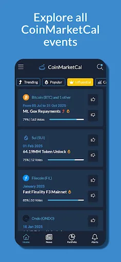 CoinMarketCal screenshot 1