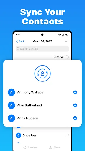 Contacts Backup - Sync Restore screenshot 2