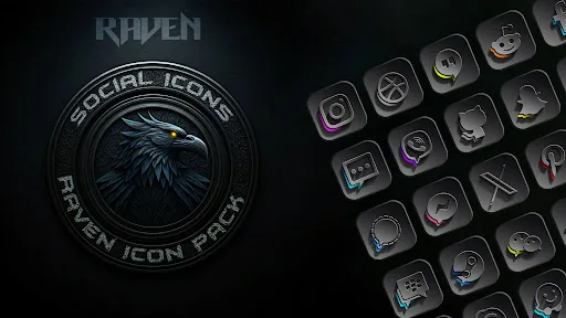 Raven Dark Icon Pack screenshot 3