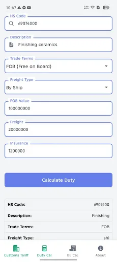 Customs Tariff screenshot 3