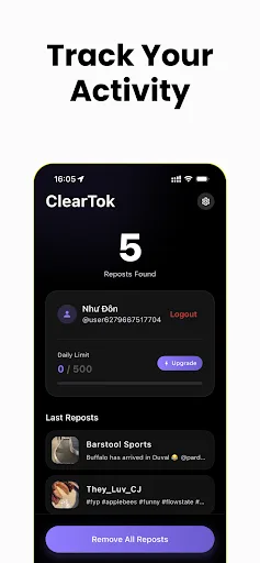 ClearTok: repost remover screenshot 3