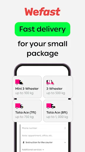 Wefast: Parcel Delivery App screenshot 1