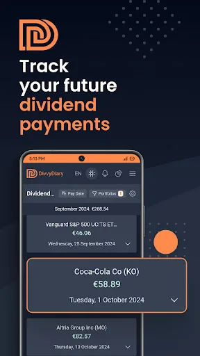 DivvyDiary Dividends Calendar screenshot 1
