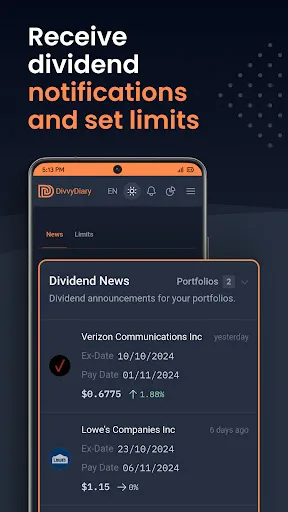 DivvyDiary Dividends Calendar screenshot 2