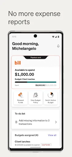 BILL Spend & Expense (Divvy) screenshot 1