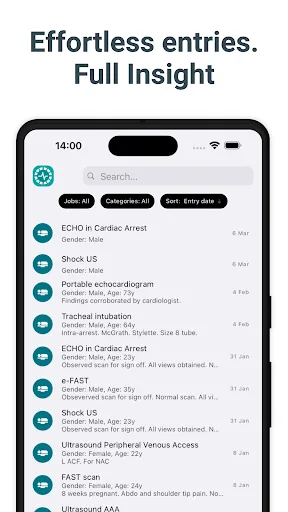 Medical and surgical logbook screenshot 1