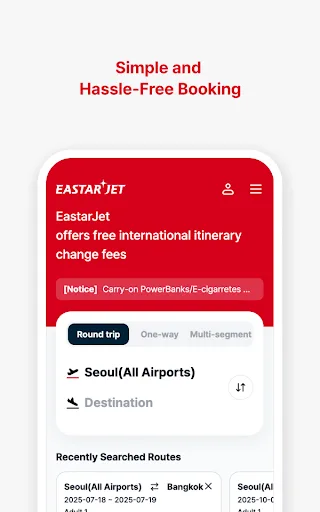 Eastarjet screenshot 2