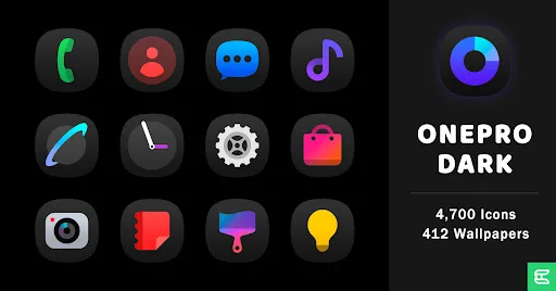 OnePro (Dark) - Icon Pack screenshot 1