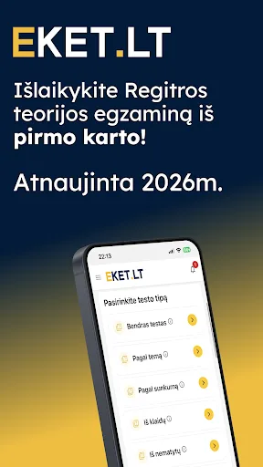 EKET Bilietai 2026 KET Testai screenshot 1