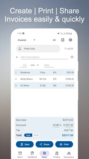 Billculator Easy Invoice Maker screenshot 1