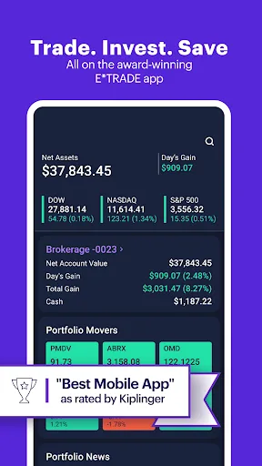 E*TRADE: Invest. Trade. Save. screenshot 1